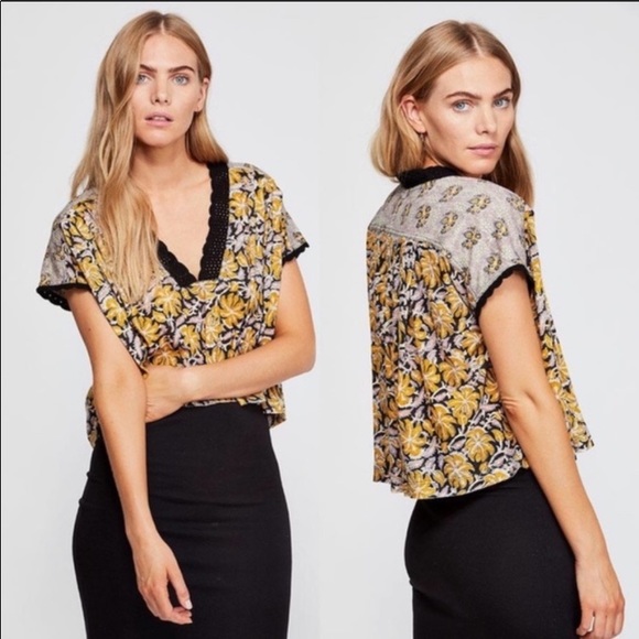 Free People Tops - Free People Floral Hi-Lo Crop Top